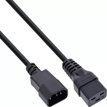 adapter kablowya zasilania InLine, IEC-60320 C14 na C19, 3x1,5mm², maks. 10A, 3m