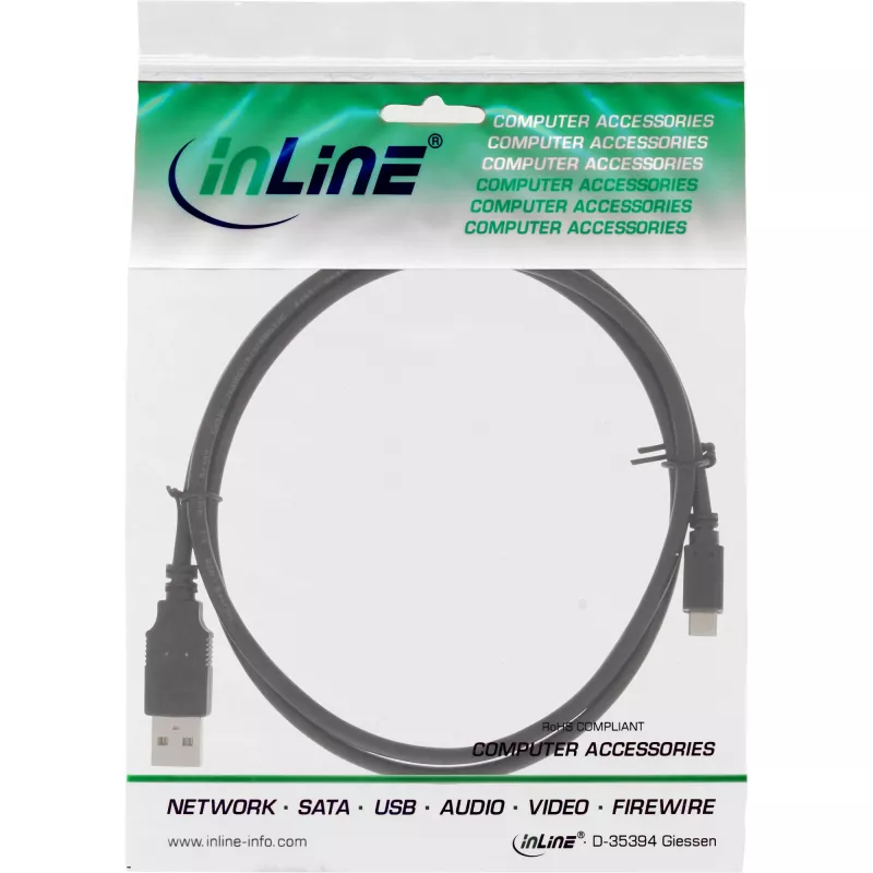 Kabel InLine Micro USB 2.0 do szybkiego ładowania, wtyk USB typu A / wtyk Micro-B, 1,8 m