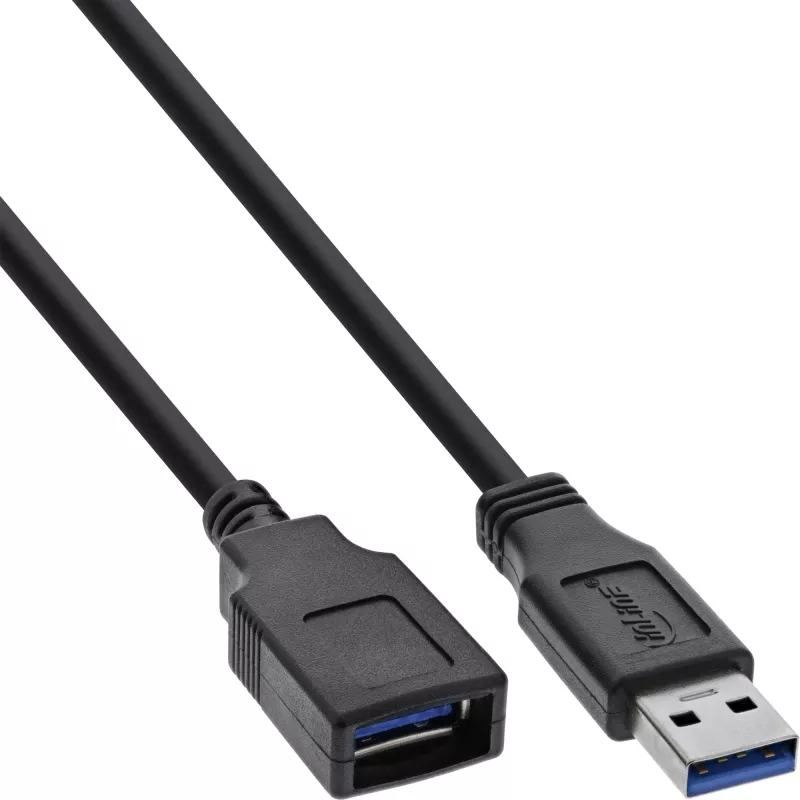 InLine USB 3.2 Gen.1 kabel Type A male / Type A female, czarny, 5m