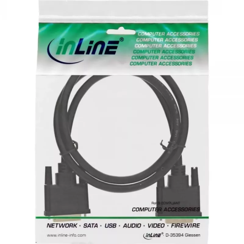 Kabel DVI-D Premium 24+1 męski/męski Dual Link pozłacany 1m InLine 17771P