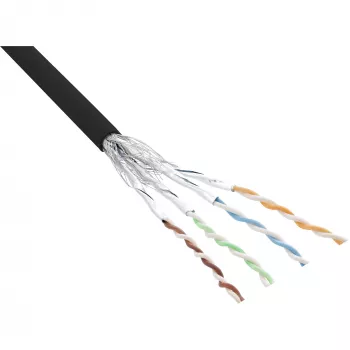 InLine Patch kabel S/FTP PiMF Cat.6 czarny AWG27 PVC CU 100m