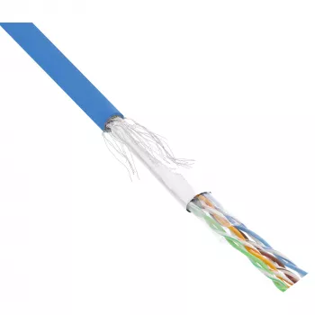 InLine Patch kabel SF/UTP Cat.5e AWG26 CCA PVC niebieski 100m