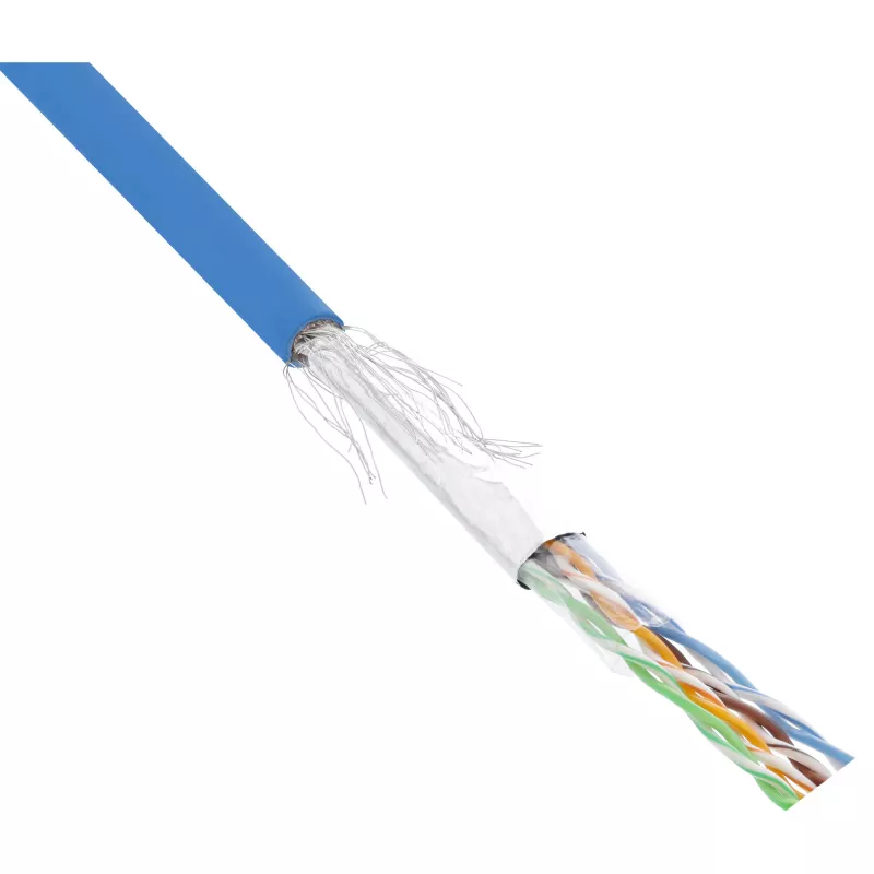 InLine Patch kabel SF/UTP Cat.5e AWG26 CCA PVC niebieski 100m
