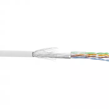 Kabel krosowy InLine SF/UTP Cat.5e AWG26 CCA PVC biały 100m