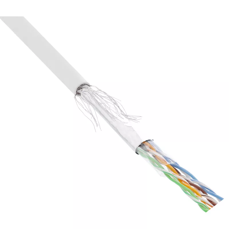 Kabel krosowy InLine SF/UTP Cat.5e AWG26 CCA PVC biały 100m