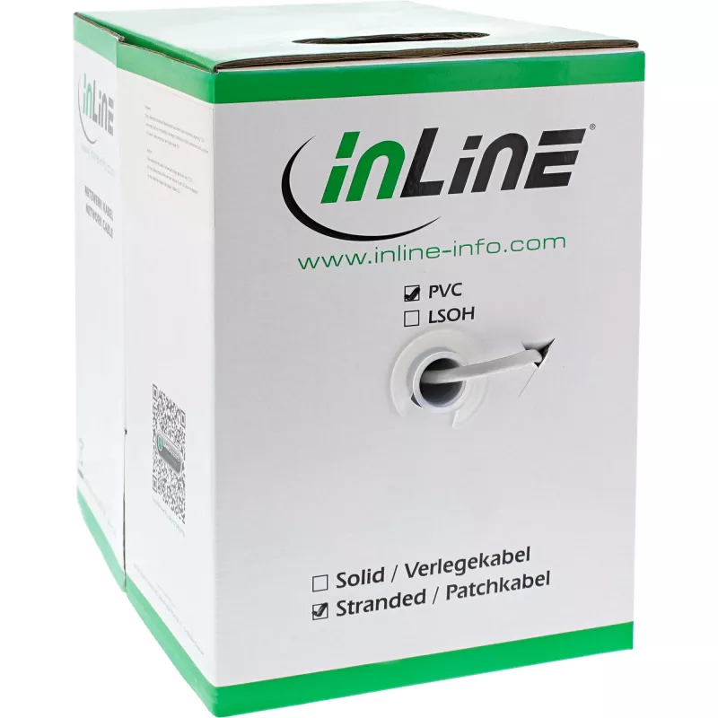 Kabel krosowy InLine SF/UTP Cat.5e AWG26 CCA PVC biały 100m