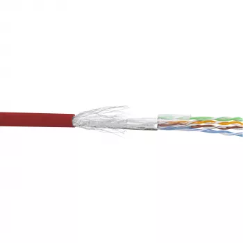 Kabel krosowy InLine SF/UTP Kat.5e AWG26 CCA PVC czerwony 100m