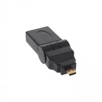 Adapter HDMI Typ A żeński / D męski typu obrotowego pozłacany InLine 17690L
