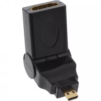 Adapter HDMI Typ A żeński / D męski typu obrotowego pozłacany InLine 17690L