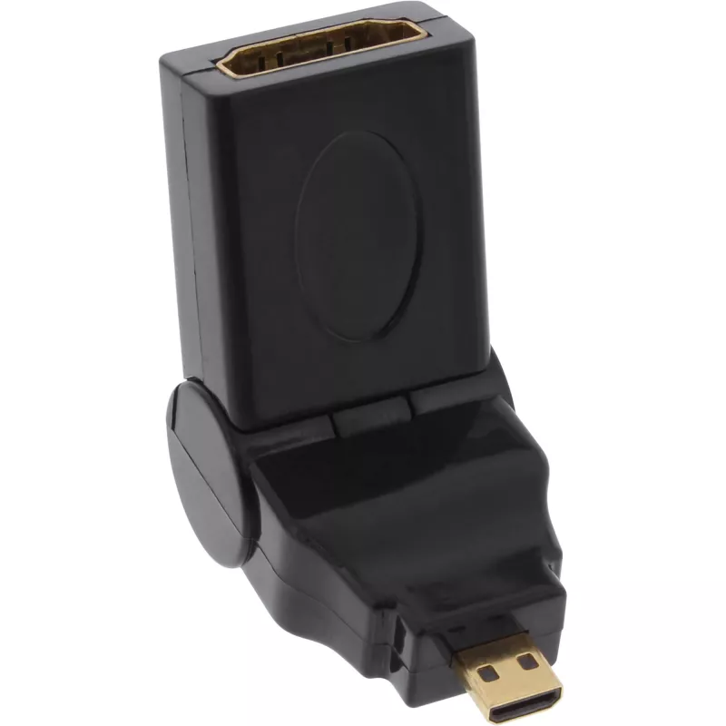 Adapter HDMI Typ A żeński / D męski typu obrotowego pozłacany InLine 17690L