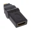 Adapter HDMI Typ A żeński / D męski typu obrotowego pozłacany InLine 17690L
