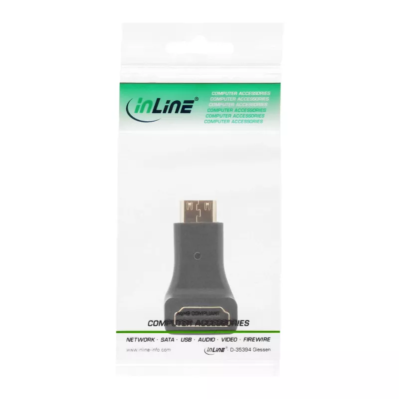 Adapter HDMI typu A żeński / typu C męski kątowy InLine 17690K