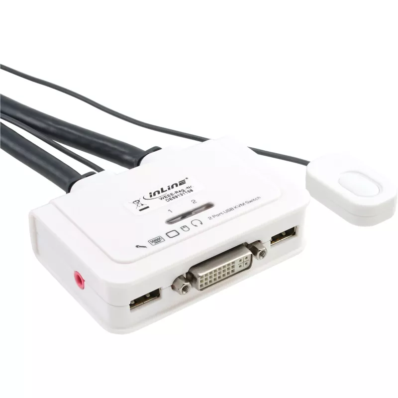 InLine KVM Switch 2 Port DVI-D USB z dźwiękiem