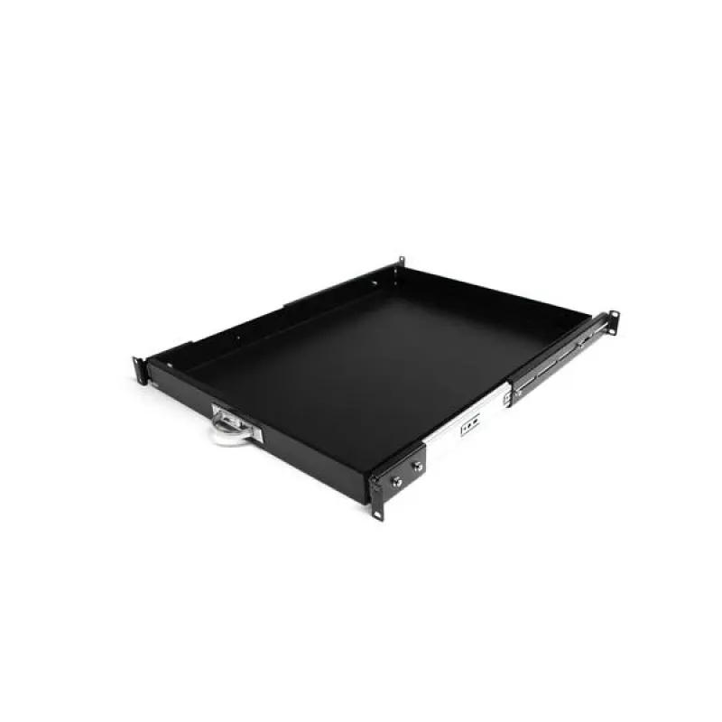 StarTech.com 1U Szyna przesuwna do montażu w szafie serwerowej, półka/tacka na klawiaturę, 55 funtów (25 kg), głębokość 22 cale (55 cm), stalowa wysuwana szuflada do szafy rack 19 inch AV, sprzętu sieciowego
