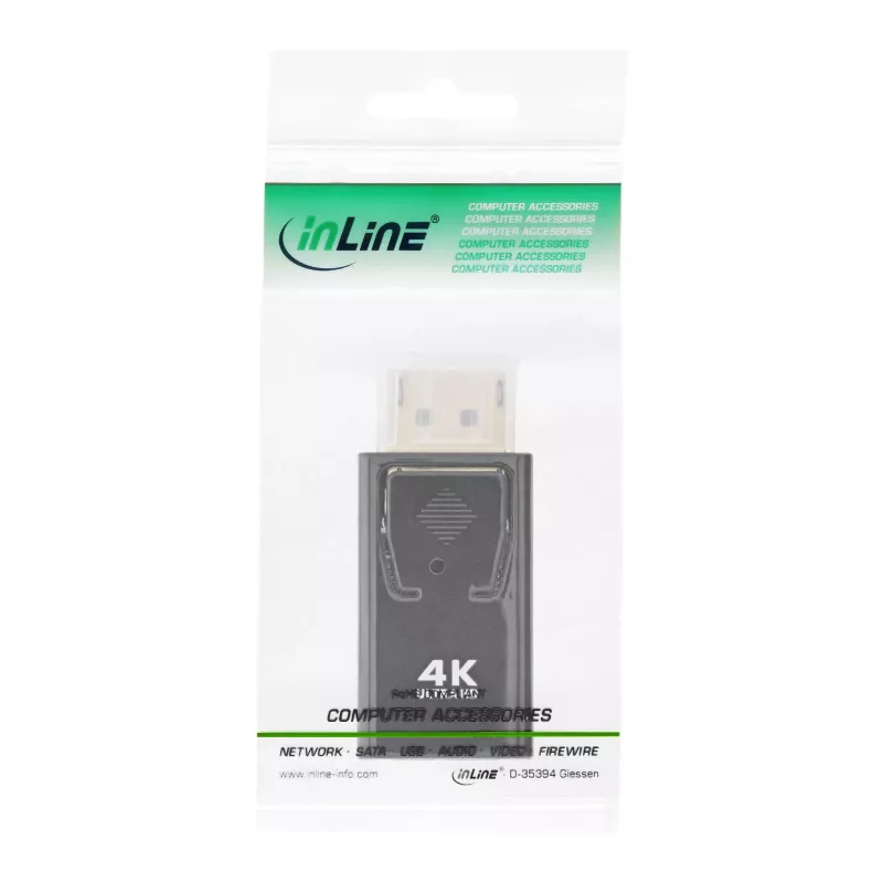 Konwerter InLine DisplayPort męski / HDMI żeński, 4K/60Hz, z dźwiękiem