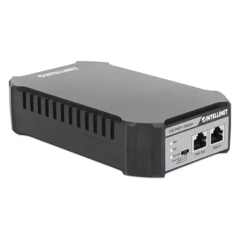 Intellinet 10G PoE++ Injector Jeden Port 95 W, Zgodny z IEEE 802.3bt (4PPoE), Obudowa Metalowa, Opcja Montażu na Ścianę