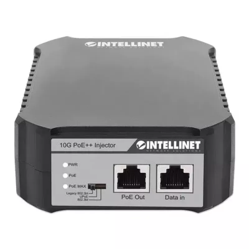 Intellinet 10G PoE++ Injector Jeden Port 95 W, Zgodny z IEEE 802.3bt (4PPoE), Obudowa Metalowa, Opcja Montażu na Ścianę