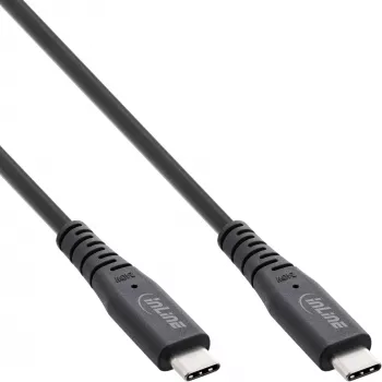 Kabel InLine USB4, USB-C męski/męski, PD 240W, 8K60Hz, TPE czarny 1,5m