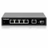 Intellinet 5-portowy gigabitowy przełącznik Ethernet PoE+ z portem SFP o budżecie mocy 91 W