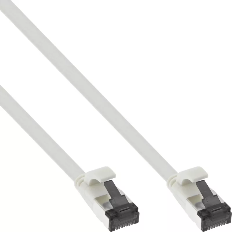 Płaski kabel krosowy InLine, U/FTP, kat. 8.1, bezhalogenowy TPE, biały, 5 m