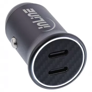 InLine samochodowy zasilacz USB z Power Delivery, 2x USB-C, czarny