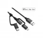 InLine 3-w-1 kabel USB, USB-A M do Micro-USB+USB-C+Lightning, czarny/aluminium