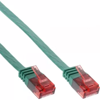 InLine Płaski ultracienki kabel krosowy U/UTP Kat.6 Gotowy do Gigabit Ethernet zielony 3m