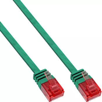 Płaski kabel krosowy InLine Ultra cienki U/UTP kat.6 Gigabit ready zielony 5m