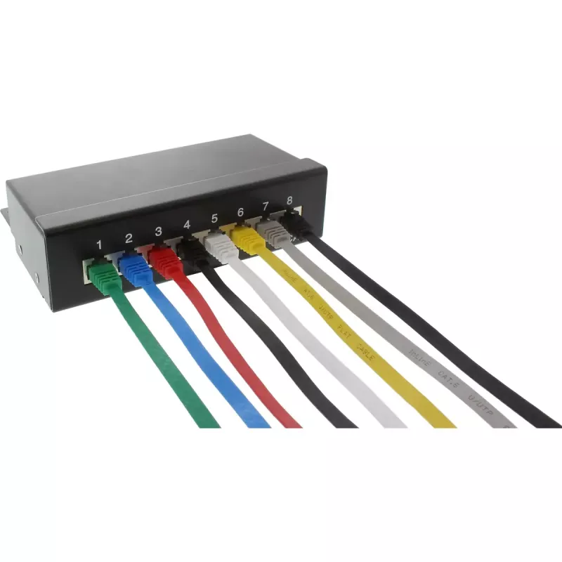 Płaski ultracienki kabel krosowy InLine U/UTP kat.6, gotowy do Gigabit Ethernet, czarny, 5 m