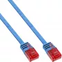 InLine Płaski Ultracienki Kabel Krosowy U/UTP Kat.6 Gotowy do Gigabit niebieski 10m