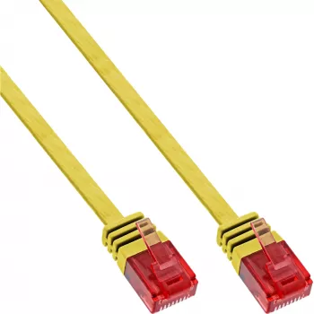 InLine Płaski Ultracienki Kabel Krosowy U/UTP Kat.6 Gigabit gotowy żółty 1m