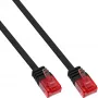 InLine płaski, ultracienki kabel krosowy U/UTP kat. 6, gotowy do Gigabit, czarny, 2 m