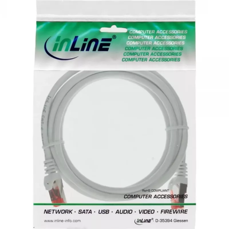 InLine Patch kabel S/FTP PiMF Cat.6 250MHz PVC miedziany biały 25m