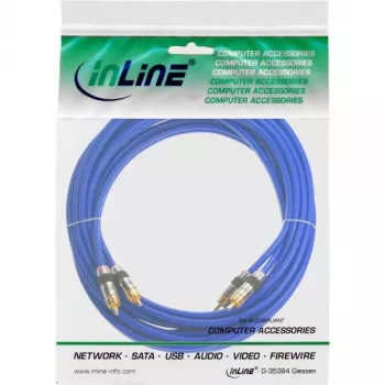 Kabel audio InLine Premium RCA 2x RCA męski / męski pozłacany 7m