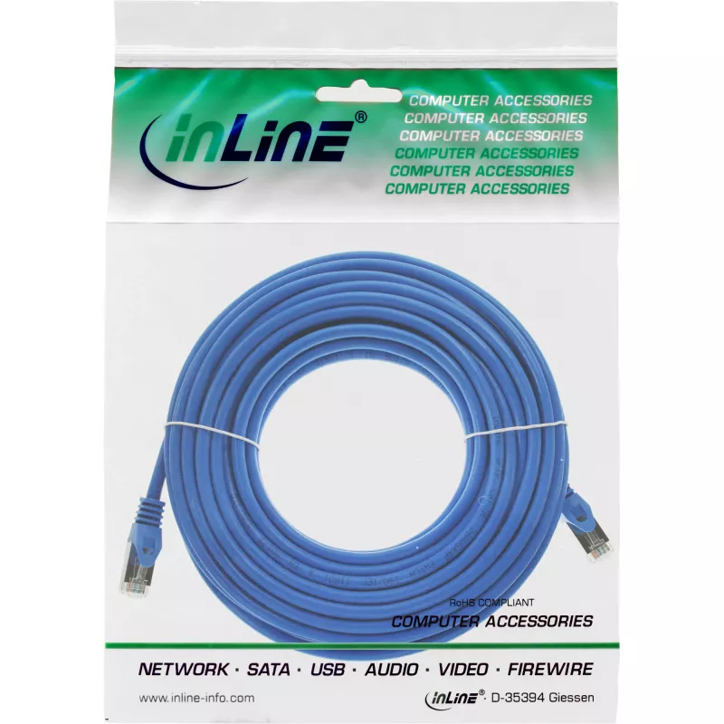 Kabel krosowy InLine SF/UTP Kat.5e niebieski 25m