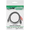 Kabel USB 2.0 Y 2x Typ A męski/żeński InLine 34510Z 0,2 m