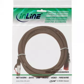 Kabel krosowy InLine S/FTP PiMF Kat.6 250 MHz PVC miedziany brązowy 25 m