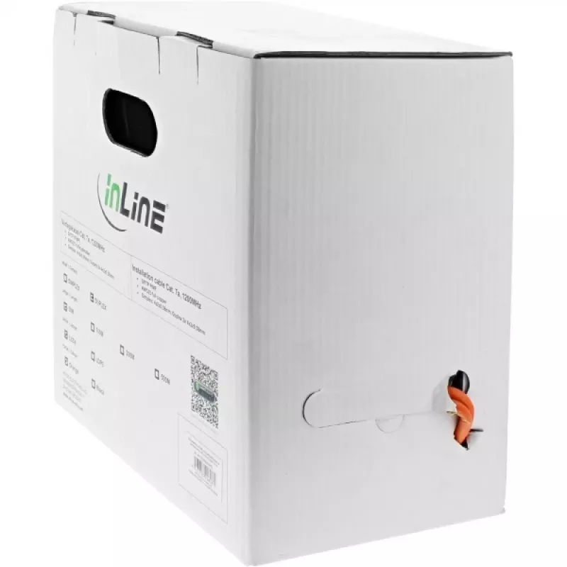 InLine dwużyłowy kabel instalacyjny S/FTP PiMF Kat.7a AWG23 1200MHz, LSOH, 50m
