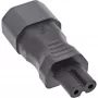 InLine Adapter zasilacza IEC 60320 C14 / C7, 3-pinowe urządzenie IEC na 2-pinowe