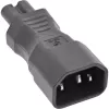 InLine Adapter zasilacza IEC 60320 C14 / C7, 3-pinowe urządzenie IEC na 2-pinowe