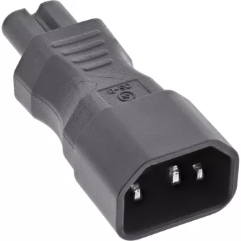 InLine Adapter zasilacza IEC 60320 C14 / C7, 3-pinowe urządzenie IEC na 2-pinowe