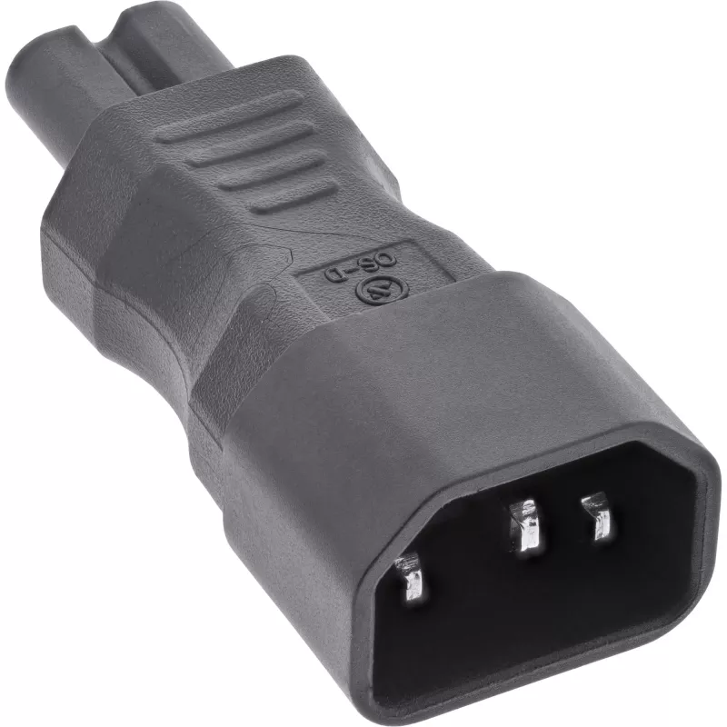 InLine Adapter zasilacza IEC 60320 C14 / C7, 3-pinowe urządzenie IEC na 2-pinowe