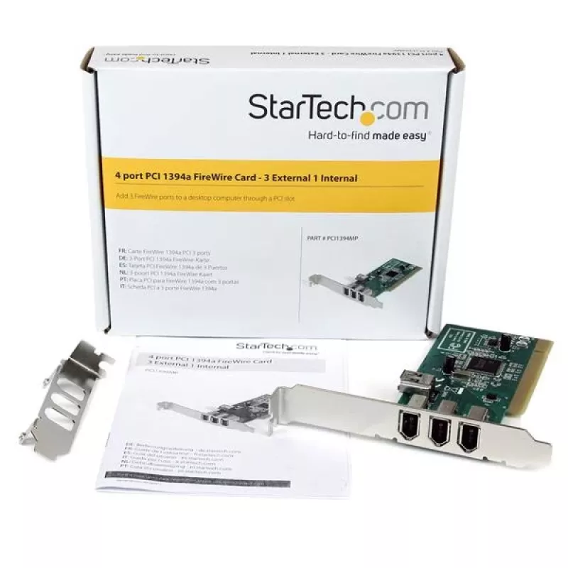 StarTech.com 4-portowa karta adaptera FireWire PCI 1394a - 3 zewnętrzne 1 wewnętrzny
