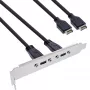 Wspornik szczelinowy InLine USB-C do panelu przedniego USB 3.2 Key-A wewnętrzny, 0,5 m