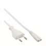 Kabel zasilający InLine, wtyczka Euro / wtyczka Euro8, biały, 1,5 m