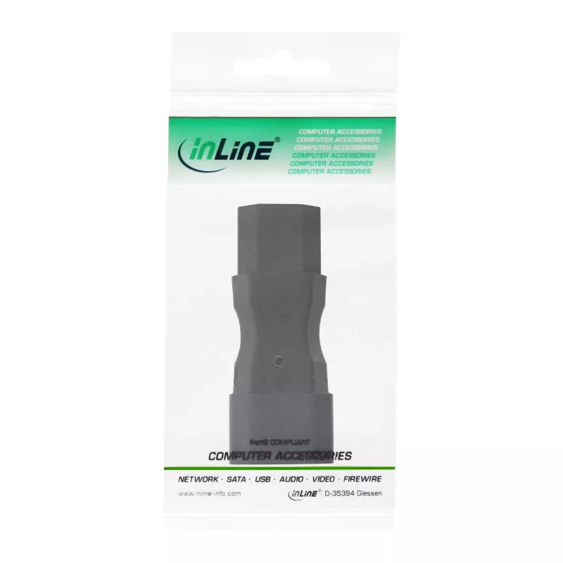 InLine Zasilacz Adapter IEC 60320 C14 / C13, 3-bolcowy, urządzenia chłodnicze