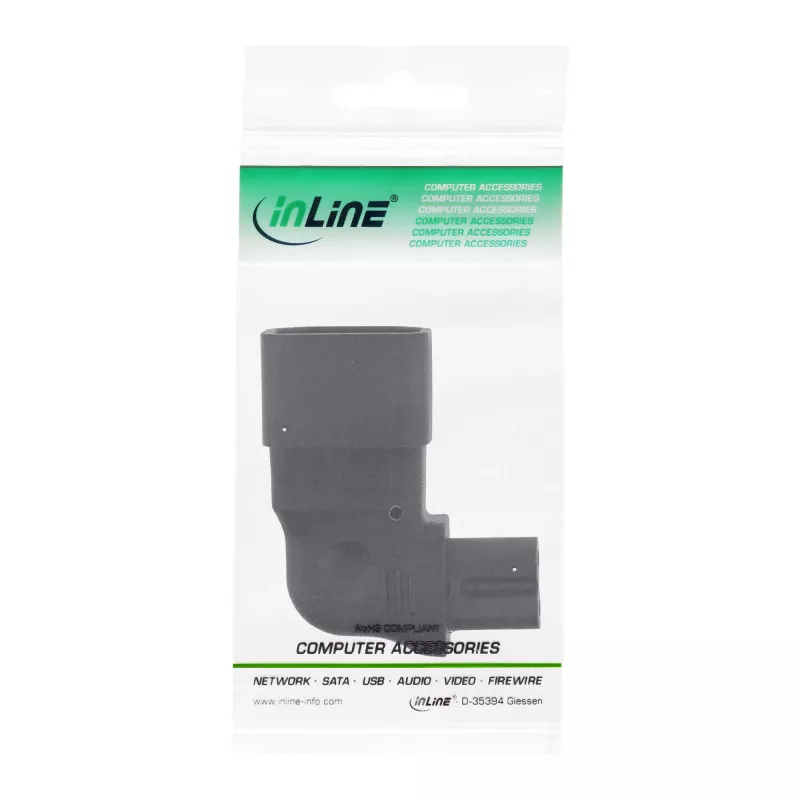 InLine Zasilacz adapter IEC 60320 C14 / C7, lewy/prawy kątowy, 3pin na 2pin
