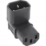Zasilacz adapter InLine IEC 60320 C14/C13, kątowy góra/dół, 3-pin. Urządzenie IEC