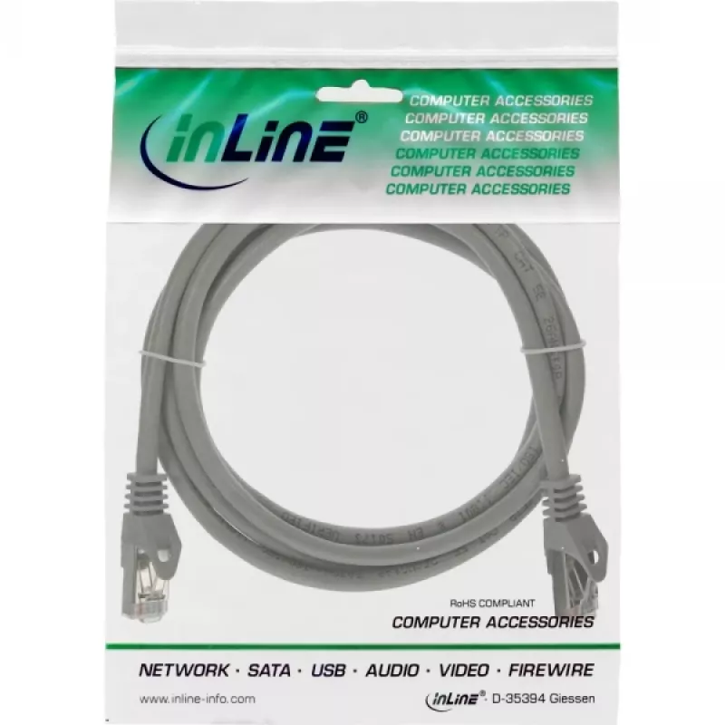 Kabel krosowy InLine F/UTP kat.5e szary 1,5 m