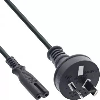 Kabel zasilający InLine, wtyczka Australia na wtyczkę Euro8, czarny, 1,8 m